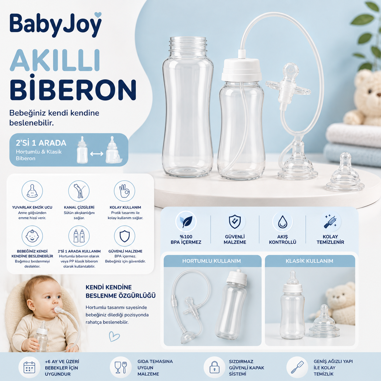 BabyJoy™ Akıllı Biberon Seti (PP)