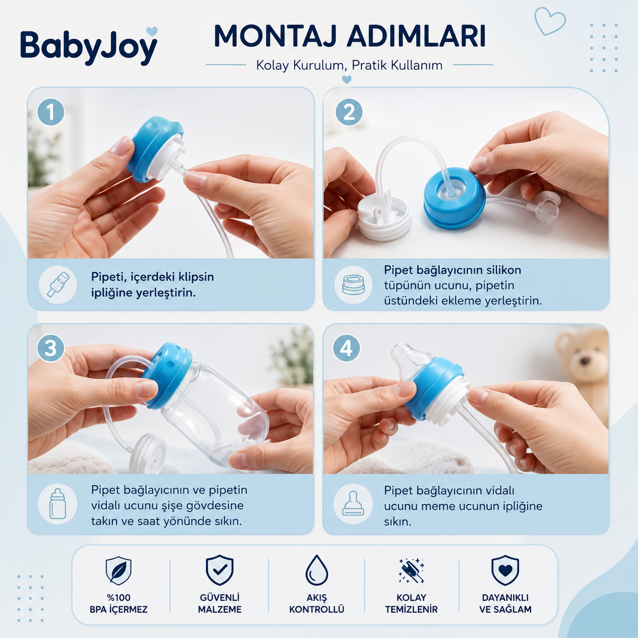 BabyJoy™ Akıllı Biberon Seti (PP)